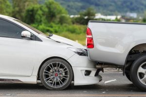 rear-end collision involving two cars on the road