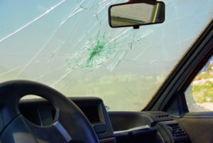 Car needing windshield repair