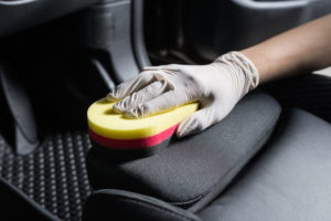 picture of hand doing auto detailing