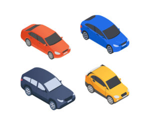 4 cars with different car color.
