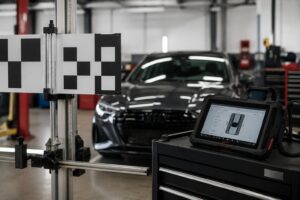 ADAS calibration and diagnostic equipment used during collision repair